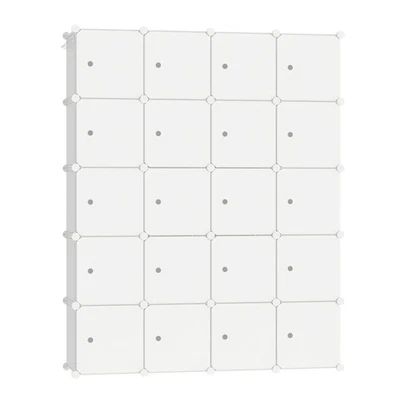 Kleiderschränke DIY Regalsystem Kunststoff Garderobenschrank Steckregal mit Tür - Bild 1 von 4