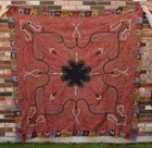 Antique  Hand Woven 19thC Pashmina Cashmere Wool Paisley Table Cloth Shawl 74x80