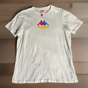 Kappa Estessi Graphic T-Shirt Medium White Spell Out Crew Neck Mega Logo - Bild 1 von 7