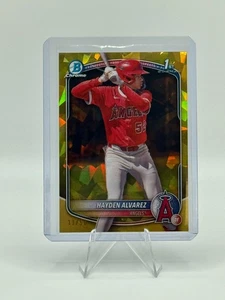 2025 Bowman Sapphire Hayden Alvarez 1st Chrome Prospect Gold Sapphire /50 Angels - Picture 1 of 2