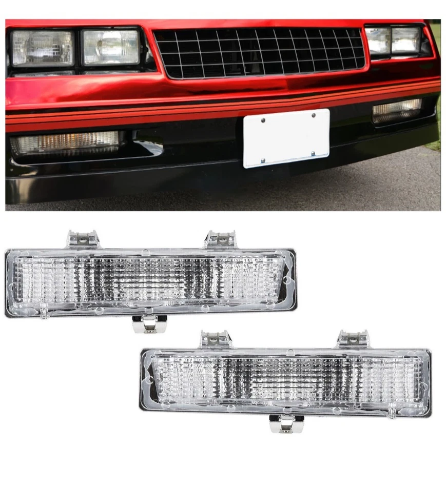 83-88 Monte Carlo SS Frontal Inferior Fascia Marcador Transparente Luz de Estacionamiento Lente con Clips Foto 1 de 1