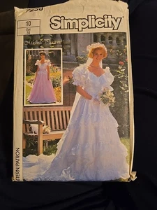 Vintage 7258 Simplicity UNCUT Wedding and Bridesmaid  DRESSES Pattern Size 10  - Picture 1 of 2