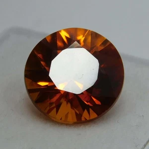 Ceylon natürlicher orangefarbener Saphir 8,85 ct runde Form ZERTIFIZIERT loser Edelstein - Bild 1 von 8