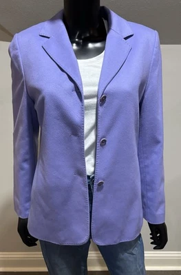 Valerie Stevens Lana Púrpura Lavanda Blazer Chaqueta Abrigo 8 10 Petite Foto 1 de 4