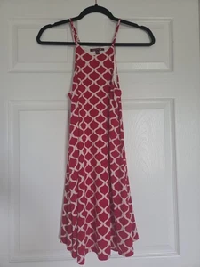 Neckholder Kleid rot geometrisch. Größe S. - Bild 1 von 3