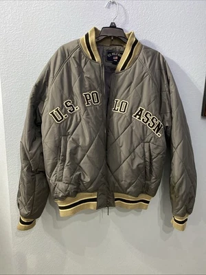 U.S. Polo Assn. Chaqueta/abrigo gris 1890 con letras - EXCELENTE ESTADO Foto 1 de 4