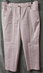 Ruby Rd Women's White Ramie Straight Leg Flat Front Ankle Pants Size 16P - Picture 1 of 12