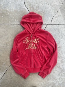 VINTAGE South Pole Womens Large Pink Spellout Full Zip Hoodie Skate Y2K - Picture 1 of 5