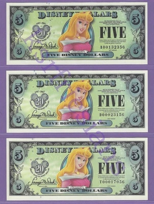 ADT 2007 $5 Princesa Aurora Disney dólares los 3 A00132356 D00023156 T00017056 Foto 1 de 2