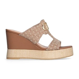 LIU-JO SA5043TX43961320 KAREN 08 - SANDAL MONOGRAM JACQUARD BISCUIT sandalo donn - Imagen 1 de 5
