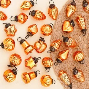 IndianShelf 25 Pieces Amber Glass Vintage Christmas Ornaments Mini Bulk Decor... - Bild 1 von 9