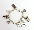 American Girl Charm Bracelet With 8 Charms Silver Tone Theater Place Jewelry 7in