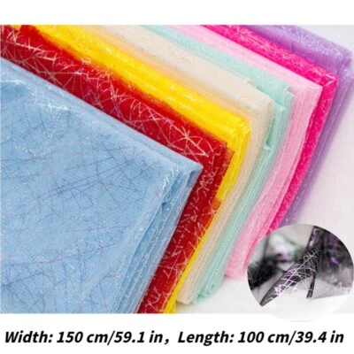 1M Geometric Lines Mesh Fabric Shiny Messy Tulle Dress Sewing Crafts Props Solid - Image 1 of 4