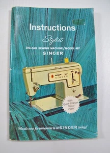 Máquina de coser Singer modelo 457 en zig-zag manual de instrucciones y nociones - Imagen 1 de 20
