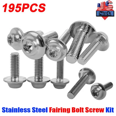 210PCS Stainless Steel Fairing Bolt Kit Screws For BMW R1100RT R1100 R1150RT  Foto 1 de 4