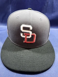 San Diego Padres New Era Hat Gray/Black Fitted Cap Size Men's 7 1/8 - Picture 1 of 12