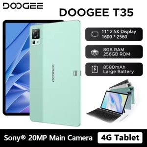 Global DOOGEE T35 4G Tablet 11'' 2.5K Display 20MP 8580mAh 20GB+256GB Octa Core - Picture 1 of 24