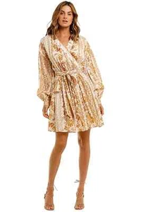 MINISTRY OF STYLE Desert Daze Wrap Mini Dress Size 6 AU RRP 269 Casual - Picture 1 of 8