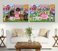 Carnival Kissing Booth Dog Cat Canvas Wall Art, Pet Photo Lovers Gift Home Decor