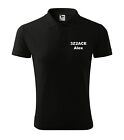 Amateur radio CALLSIGN and name POLO pique with embroidery BLACK