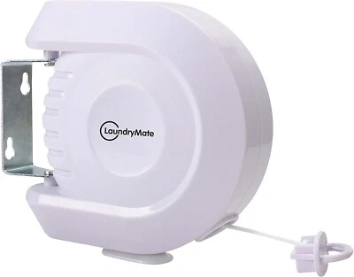 12m Retractable Washing Line Reel Wall Mounted Rust Resistant Automatic Clothes - Image 1 of 4