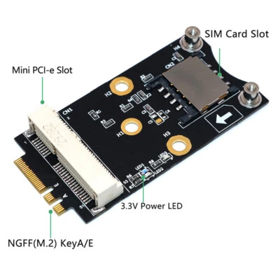 Mini PCI-E to M.2(NGFF ) key AE Adapter With SIM card Slot - Image 1 of 4