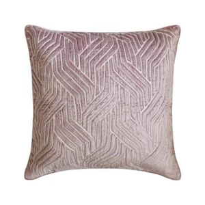 Purple Velvet Quilted, Embroidery 16"x16" Throw Pillow Cover - Quilted Stria - Picture 1 of 3
