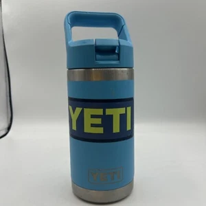 Bicchiere Yeti Rambler Jr 12 oz blu con adesivi acciaio inox isolato caldo/freddo - Foto 1 di 9