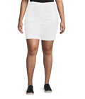 Just My Size Women?S 2 Pocket Pull On White Denim Shorts Size 3X New