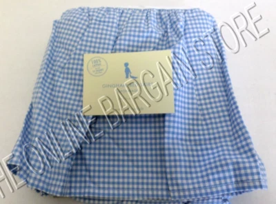 Pottery Barn Kids Gingham Check Dust Ruffle Crib Baby Nursery Bed Skirt Blue   - Image 1 of 2