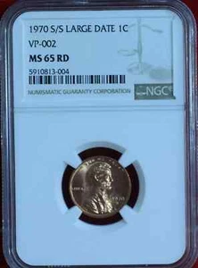 1970-S/S Mint Large Date Lincoln Memorial Cent VP-002 NGC MS 65 RD - Picture 1 of 2