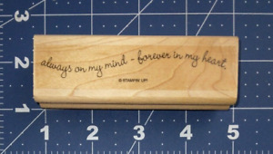 Stampin' Up! Wavy Always On My Mind Forever In My Heart Wood Mount Rubber Stamp