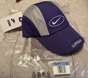 Supreme Nike Running Hat Cap PURPLE HJ7959 M/L Adjust New W/TAGS - Picture 1 of 7