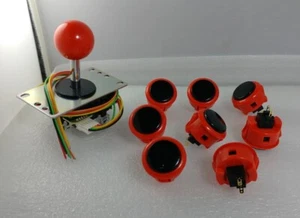 8 pezzi pulsanti mix originali Sanwa Ver nero joystick vermilion video arcade parti - Foto 1 di 9