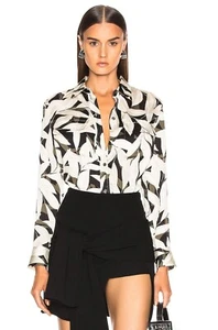EQUIPMENT Slim Signature Leaf Print Crepe De Chine Button Up Shirt, Size L - Picture 1 of 12