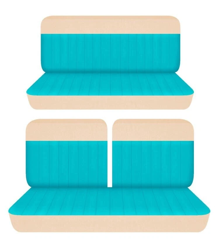 Se adapta a 1950 Plymouth Deluxe 2 puertas sedán delanteras 50-50 cubiertas de asiento superior y trasero Foto 1 de 1