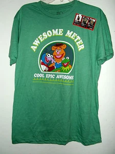 NEW MUPPETS T SHIRT by DISNEY GONZO FOSSIE BEAR KERMIT AWESOME METER XL XXL - Picture 1 of 3