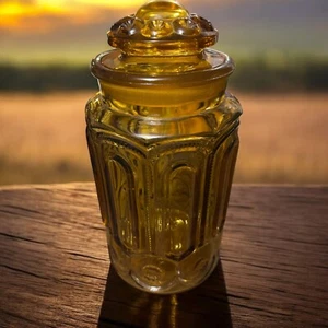 GRANDE DE COLECCIÓN L.E. "Frasco boticario de vidrio ámbar Smith patrón estrellas de luna 11""" - Imagen 1 de 6