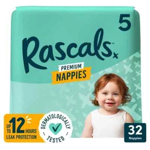 Rascals Premium Size 5 Nappies, Ultra-absorbent - Picture 1 of 6