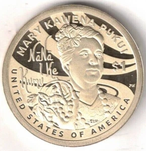 2025-S San Francisco PP Mary Kawena Pukui und Sacajawea Dollar Münze! - Bild 1 von 2