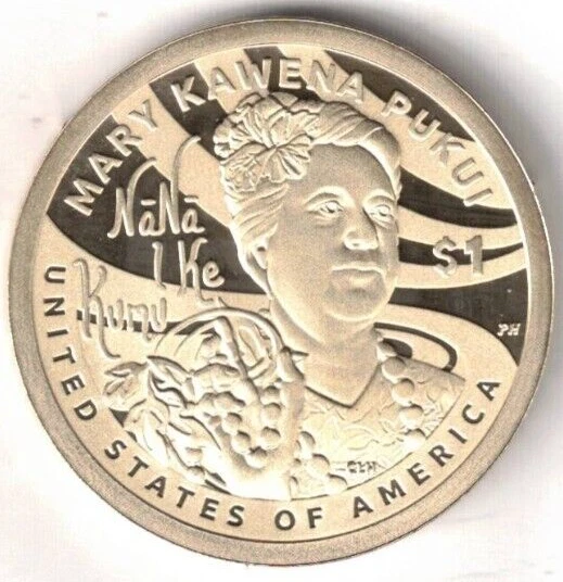 2025-S San Francisco Proof Mary Kawena Pukui and Sacajawea Dollar Coin! - Image 1 of 2