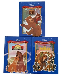 3 x Disney Classic Storybook Hardcover Books Lion King Brother Bear Wild - Picture 1 of 21