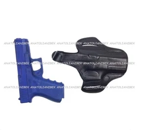 BLACK Leather Butterfly Belt Holster for GLOCK w/ Thumb brake OWB Right Hand - Picture 1 of 5