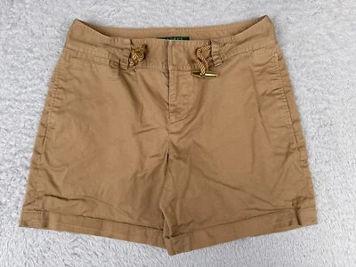 Pantalones Cortos DE COLECCIÓN Lauren Ralph Lauren Mujer 2P Beige Chino LRL Algodón Caminata Campamento Foto 1 de 4