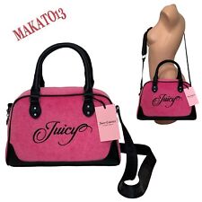 Juicy Couture Raising Star Bowler Bag Shoulder Handbag Hot Pink Velour