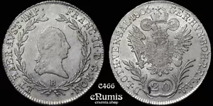 AUSTRIA, Francisco II, 20 cruceros 1806 B, Kremnitz, aUNC - Imagen 1 de 4
