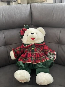 Vintage - 1999 DanDee Snowflake Teddy, 20" White Christmas Bear Dressed Plush - Picture 1 of 9