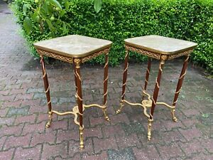  TWO SIDE TABLES IN FRENCH LOUIS XVI STYLE. WORLDWIDE SHIPPING