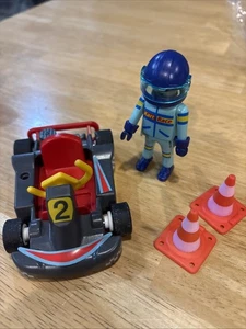 Playmobil 3012 Go-Kart Cart Racer Rennfahrer Verkehrskegel Auto Spielzeug Set komplett - Bild 1 von 3
