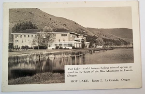 Vintage 1950 Le Grande oder RPPC Werbung Hot Lake Lodge Mineralquellen - Bild 1 von 2